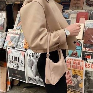 Y2K Nude Nylon Shoulder Bag
